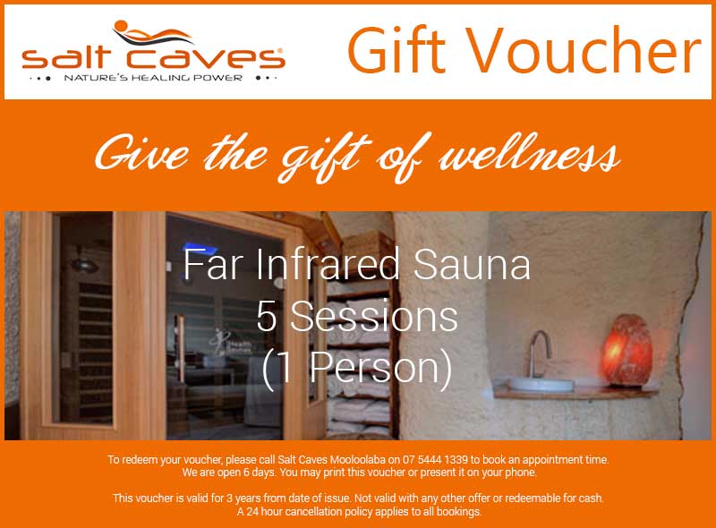 Far Infrared Sauna T Voucher 5 Sessions 1 Person Salt Caves Mooloolaba